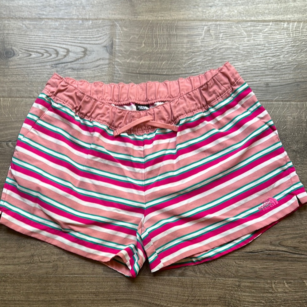 The North Face Pink and Green Athletic Shorts